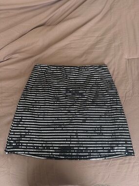 NWT Aqua Black Mini Skirt with Silver Sequins